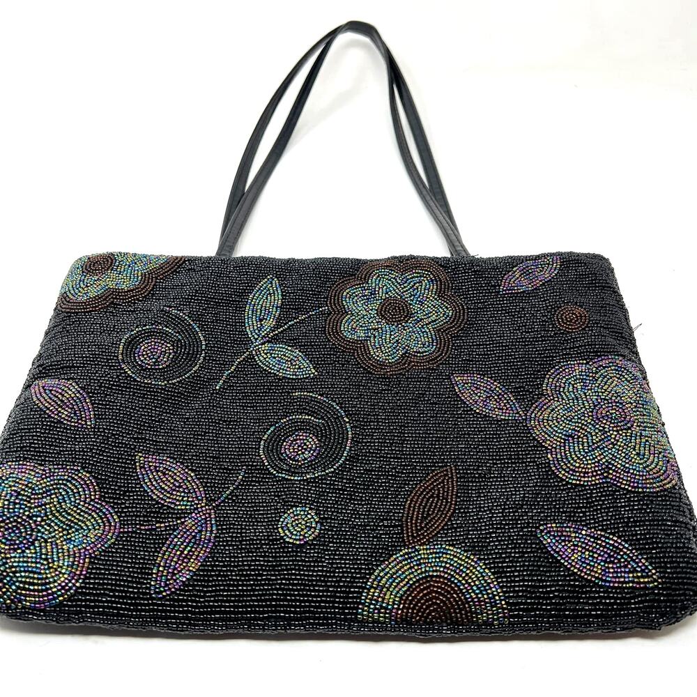 Vintage Another Y&S Creation Beaded Bag Evening Formal Shoulder Black
